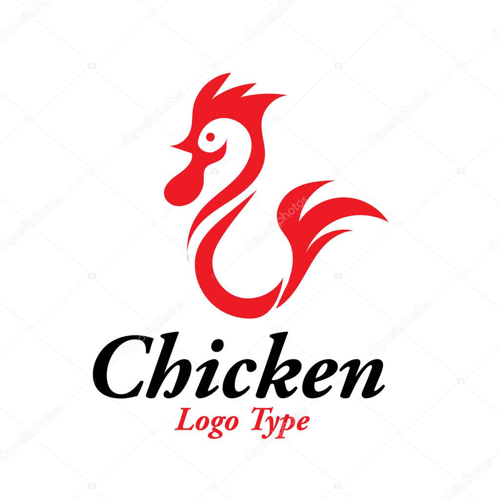 Chicken logo design Isolate Background