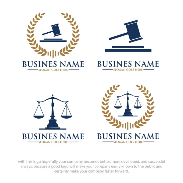 Młotek Projekty Logo Prawo — Wektor stockowy