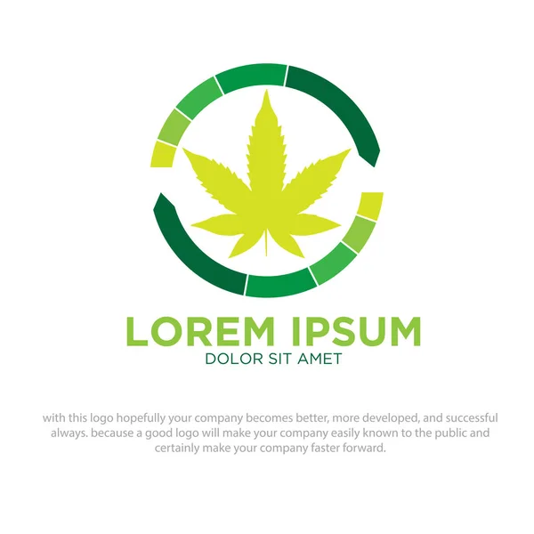 Cannabis Salud Logo Diseños Fondo — Vector de stock