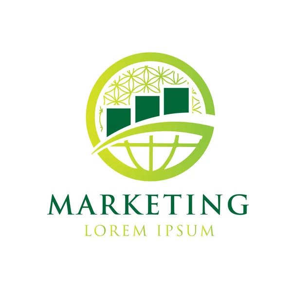 Design Logotipo Marketing Global — Vetor de Stock