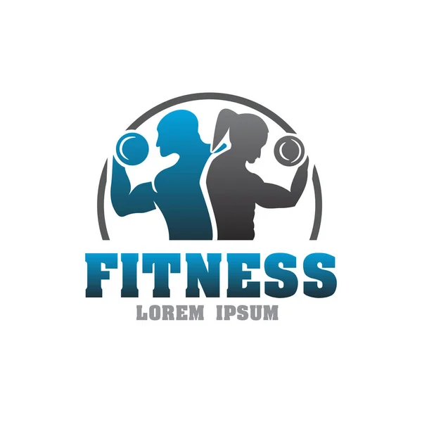Fitness Logotipo Desenhos Fundo — Vetor de Stock