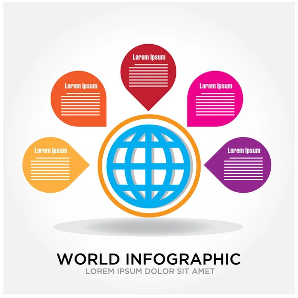 World Info Graphic Template — Stock Vector