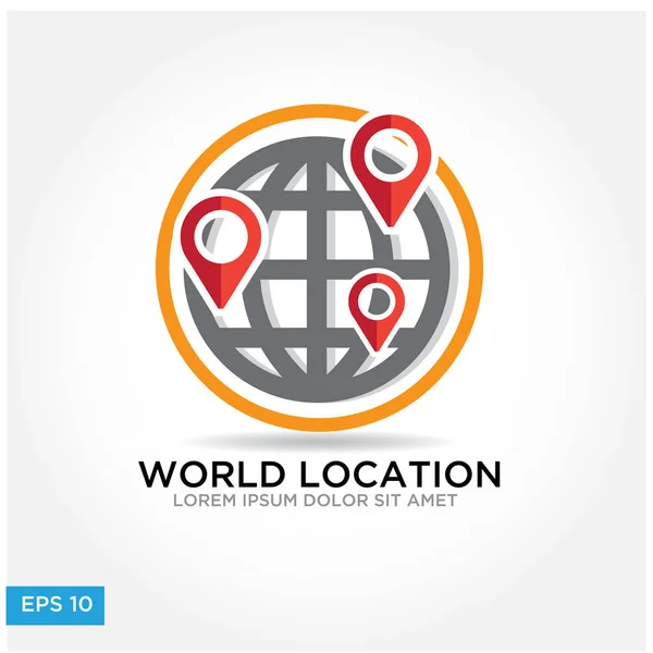 Дизайн Логотипу Світового Розташування — стоковий вектор