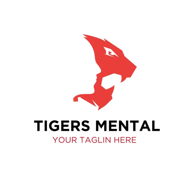 Gondolat tigris ordít logo designs — Stock Vector