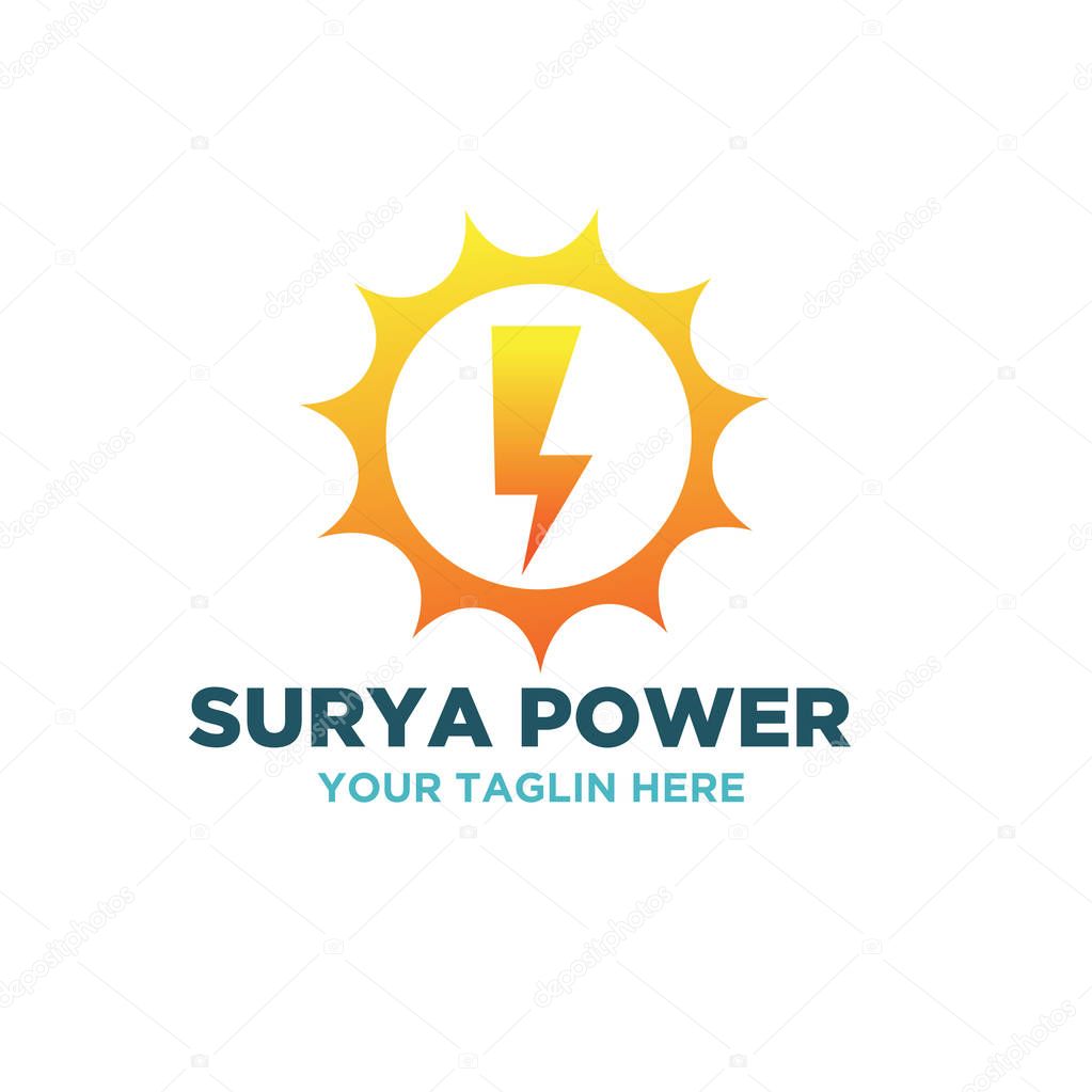 Surya power logo designs