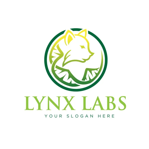 Diseños de logotipo de lynx dna — Vector de stock