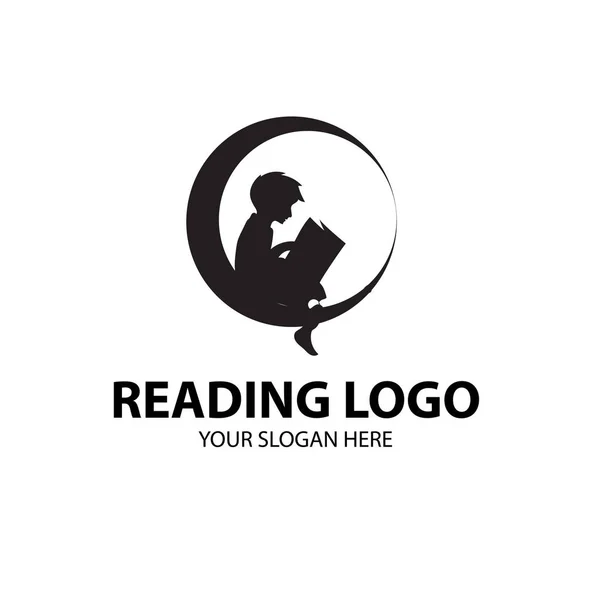 読書のロゴデザイン — ストックベクタ