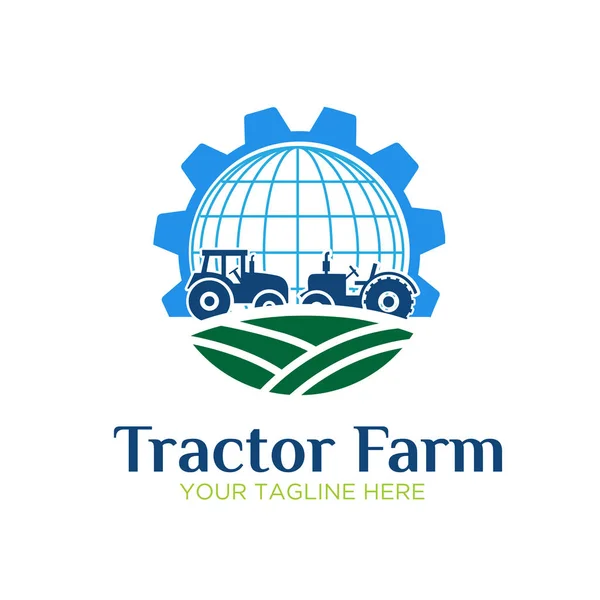 Diseño del logo del icono de granja tractor — Vector de stock