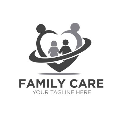 Aşk aile bakım logosu basit modern tasarımlar tasarlar.