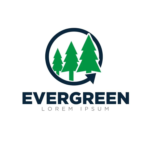 Logo Evergreen Diseños Color Verde Moderno Simple — Vector de stock