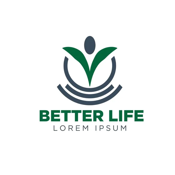 Mejor Éxito Vida Diseños Logotipo Saludable Icono Moderno Simple — Vector de stock