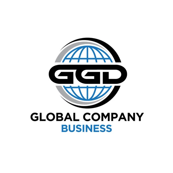 Глобальний Дизайн Бізнес Логотипу Простий Сучасний — стоковий вектор