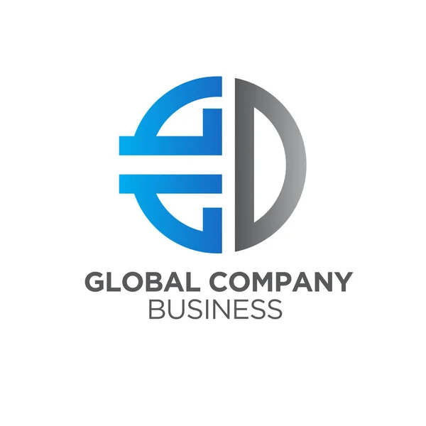 Глобальний Дизайн Бізнес Логотипу Простий Сучасний — стоковий вектор