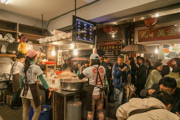 Dez 2014 Jiufen Taiwan Visitantes Andando Mercado Antigo Jiufen — Fotografia de Stock
