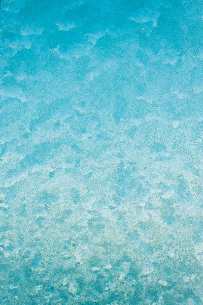 Modèles Givre Glace Sur Fenêtre Verre Recouvert Glace — Photo