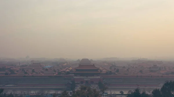 Alto Amplio Ángulo Plano Horizontal Ciudad Prohibida Beijing China Día — Foto de Stock