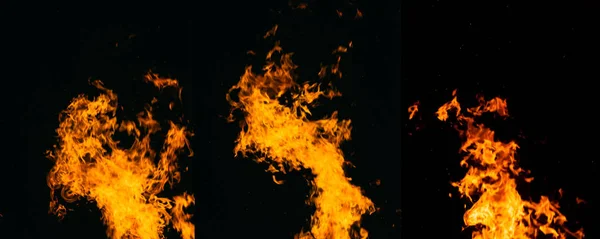 Yellow and orange fire frames  isolated on a black background