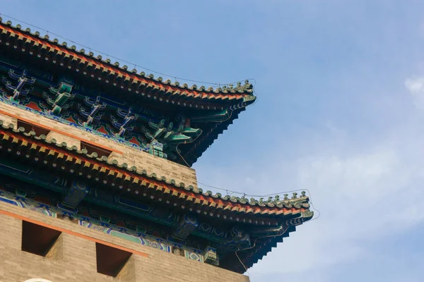 Ujęcie Poziome Brama Zhengyangmen Qianmen Znajduje Się Południowej Części Placu — Zdjęcie stockowe