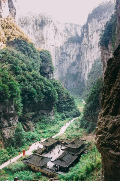Chongqing Çin, üç doğal köprü, Wulong antik doğal köprü manzara alan, Wulong Milli Parkı, Çin'deki ünlü Vadisi