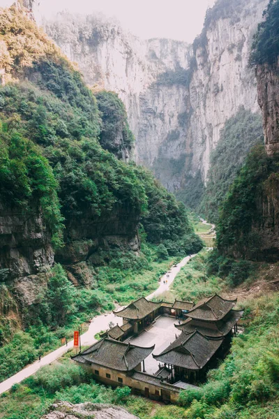 Chongqing Çin, üç doğal köprü, Wulong antik doğal köprü manzara alan, Wulong Milli Parkı, Çin'deki ünlü Vadisi