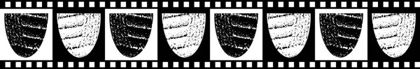 Moderna klassiska sömlös vektor gränsa av texturerat skål former med svart och vit rutig bård och bakgrund. Bra för tyg gränser, brevpapper, förpackningar, mat, skönhetsprodukter, washi tejp — Stock vektor