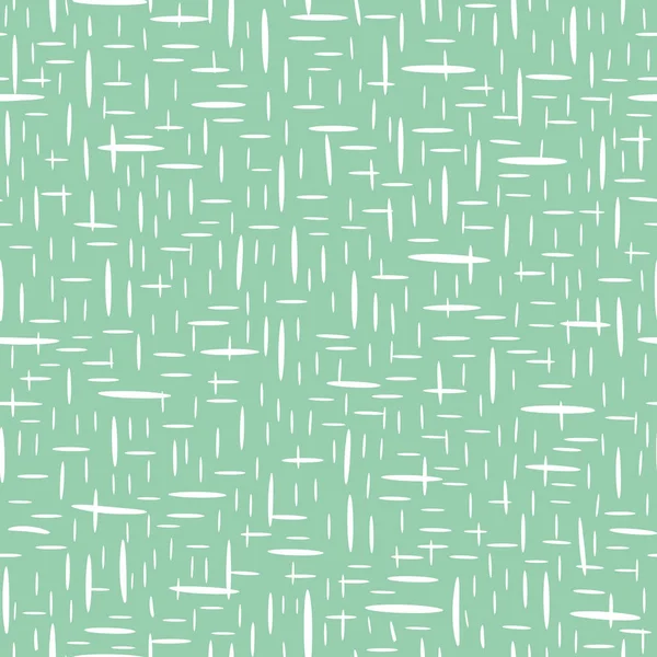 Handgetekende mand weeft ontwerp in willekeurige geometrische lay-out. Naadloze vector patroon op mint groene achtergrond. Ideaal voor welzijn, cosmetica, voedingsmiddelen, zomer, verpakking, briefpapier, textuur — Stockvector