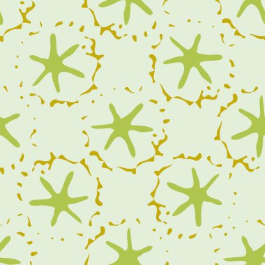 Kavramsal uydu krateri ve yıldızlar vektörsüz desen arkaplanı. Açık yeşil zemin üzerinde saf bir el çizimi göktaşları. Evrendeki astronomik nesnelerin modern baskısı.