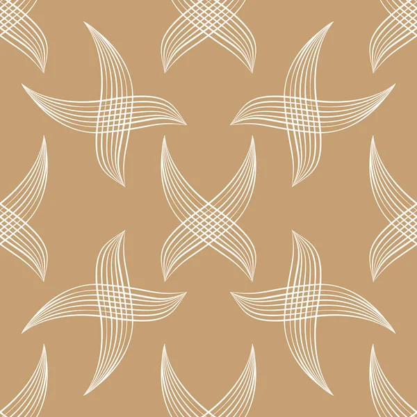 벡터 추상적으로 겹쳐지는 선형 스타일은 솔기없는 패턴의 배경을 남긴다. 흩어진 형태의 잎들이 흩어져 있다. 손으로 그린 간단 한 현대 삽화. Kraft eco 테마에 대한 전반적 인 인쇄 — 스톡 벡터