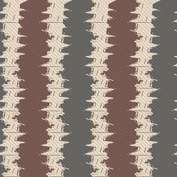 Vector woven fabric striped texture seamless pattern background. Vertical brown zig zag weave style geometric stripe backdrop. Abstract chevron modern design. Homespun all over print for fall, winter — Stock Vector