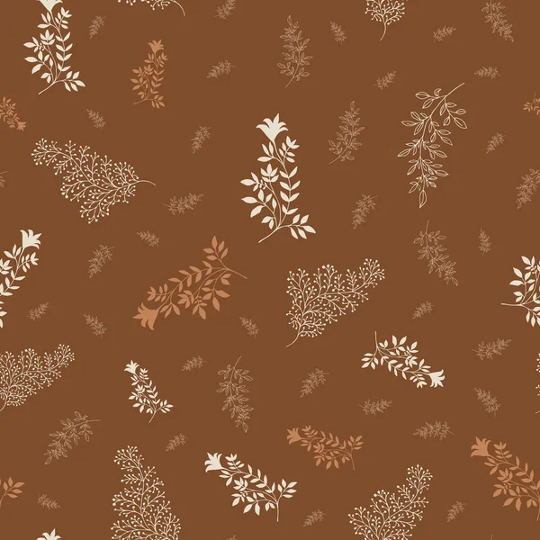 ジャカード効果野生の牧草地草シームレスなベクトルパターンの背景。散在する葉のモノクロームアクアブルーの背景。ダマスクスタイルのデザイン。植物の近代的な葉が繰り返されます。星の王子様｜print. — ストックベクタ