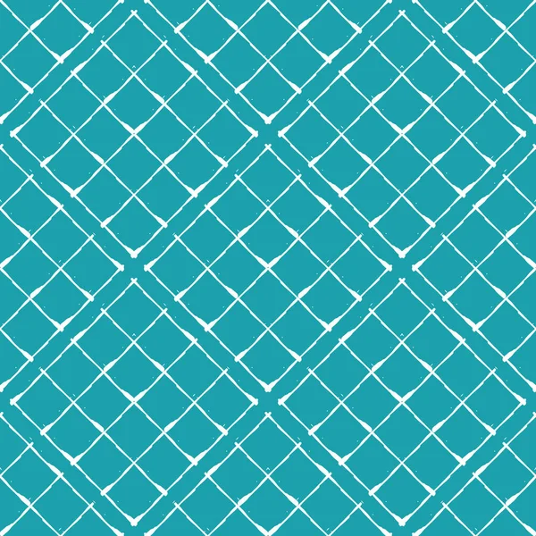 Vector Waffelgewebe Effekt nahtlose Muster background.Aqua blau und weiß diagonal Baumwollfaser Stil backdrop.Woven Leinentuch Gitter-Design. Moderne geometrische Querschnitte für Verpackungen — Stockvektor