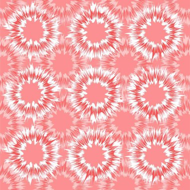 Kravat boya bak vektör sorunsuz yinelenen desen mercan tonlarda mercan bir arka plan üzerinde.