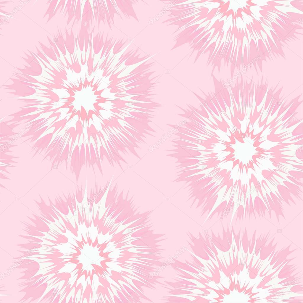 Tie Dye look vector seamless repeating pattern in soft pink tones on pink background.
