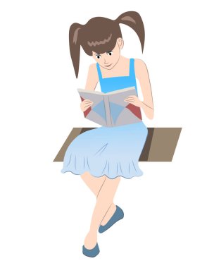 küçük kız bir kitap okuma