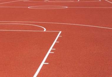 Basketbol alan çeşitli satırları ile
