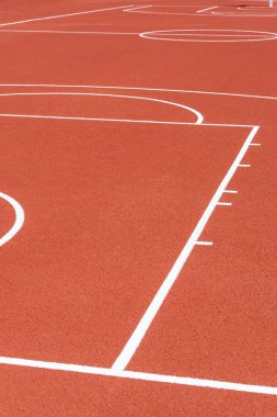 Basketbol alan çeşitli satırları ile