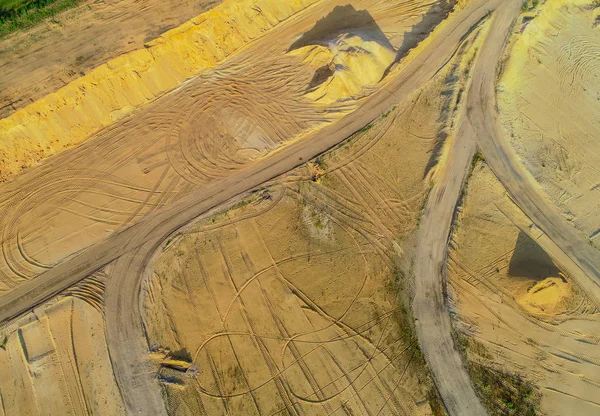 Vista Aérea Cantera Grava Desde Aire Pozo Grava — Foto de Stock