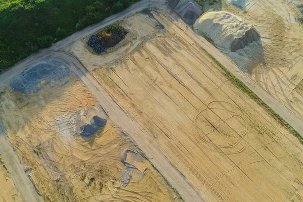 Vista Aérea Cantera Grava Desde Aire Pozo Grava — Foto de Stock