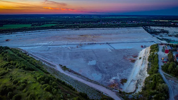 Vista Aérea Mineração Cal Uma Pedreira Calcário — Fotografia de Stock