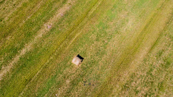 Haymaking Transformado Balas Redondas Campo — Foto de Stock