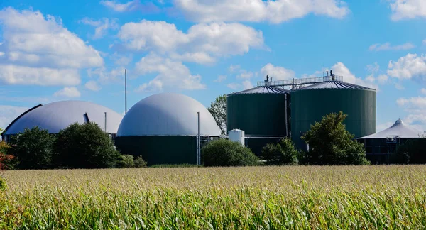 Centrale Biogaz Pour Production Électricité Énergie — Photo