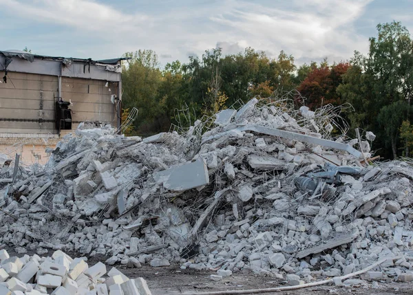 Pila Ghiaia Dopo Demolizione Edificio — Foto Stock