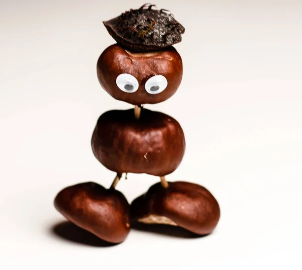 Chestnut Figurine White Background — Stock Photo, Image