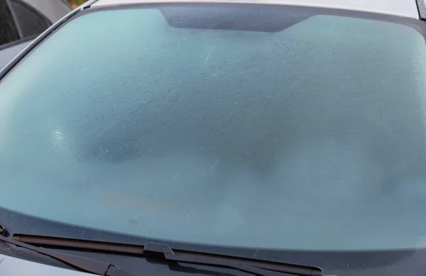 Ventana Del Coche Congelada Inicio Del Invierno — Foto de Stock