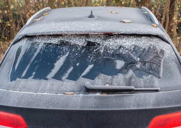 Окно Автомобиля Замерзло Зимы — стоковое фото