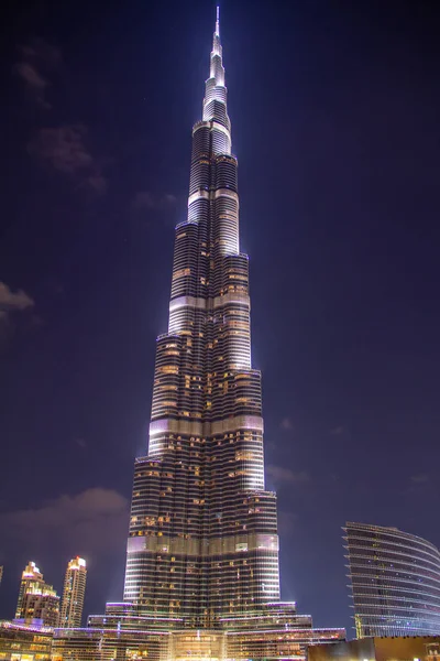 Arranha Céu Burj Khalifa Noite Centro Dubai — Fotografia de Stock