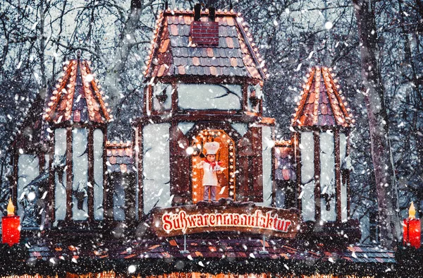 Gedetailleerd Beeld Winter Kerstmarkt Hamburg — Stockfoto