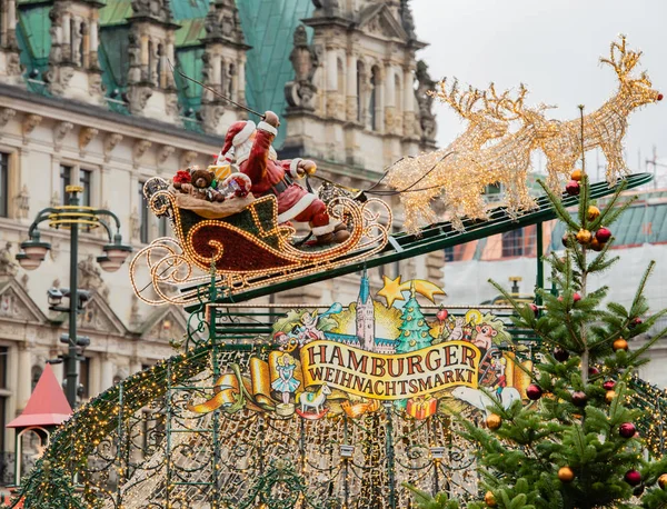 Imagen Detallada Mercado Navidad Invierno Hamburgo — Foto de Stock