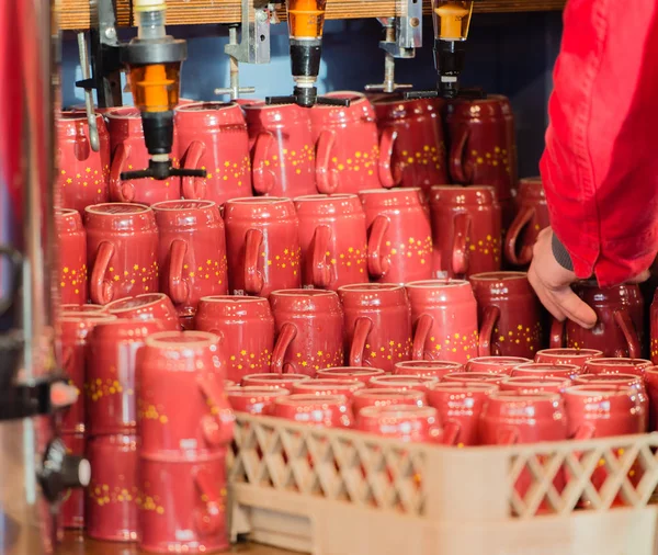 Bevanda Vin Brulè Una Fiera Natale Amburgo — Foto Stock