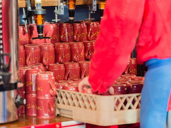 Bevanda Vin Brulè Una Fiera Natale Amburgo — Foto Stock